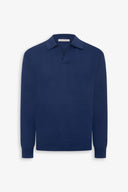 Polo in maglia collo aperto royal