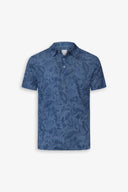 Polo piquet stampa fiori royal