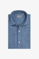 Camicia in flanella spigata celeste