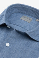 Camicia in flanella spigata celeste