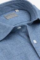 Camicia in flanella spigata celeste
