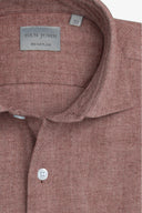 Camicia in flanella spigata coccio