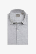 Camicia in flanella spigata grigio chiaro