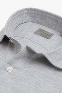 Camicia in flanella spigata grigio chiaro