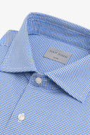 Camicia micro pied de poule azzurro-Dan John