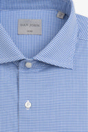 Camicia micro pied de poule azzurro-Dan John