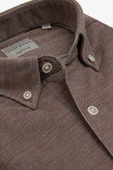 Camicia in velluto tortora