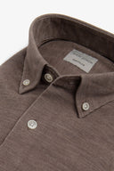 Camicia in velluto tortora