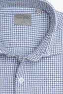 Camicia in flanella check celeste
