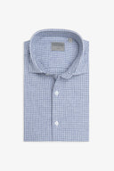 Camicia in flanella check celeste