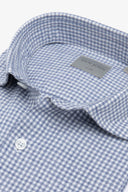 Camicia in flanella check celeste