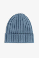 Cappello beanie a costa celeste