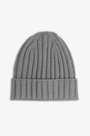 Cappello beanie a costa grigio chiaro