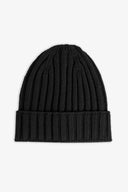 Cappello beanie a costa nero