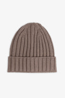 Cappello beanie a costa tortora
