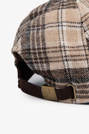 Cappello check con visiera beige