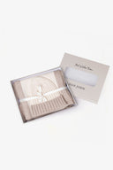 Kit sciarpa e cappello beanie melange beige