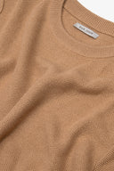 Maglia girocollo chicco di riso cammello