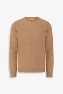Maglia girocollo chicco di riso cammello