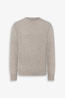 Maglia girocollo mouline' beige