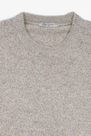 Maglia girocollo mouline' beige