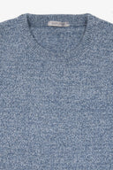 Maglia girocollo mouline' celeste