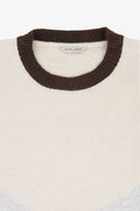 Maglia girocollo block color petrolio