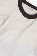 Maglia girocollo block color petrolio