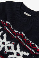 Maglia girocollo jacquard Christmas blu