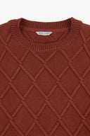 Maglia girocollo fantasia 3D coccio