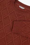 Maglia girocollo fantasia 3D coccio