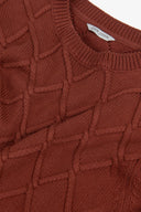 Maglia girocollo fantasia 3D coccio