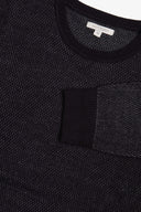 Maglia girocollo chicco di riso bicolore antracite
