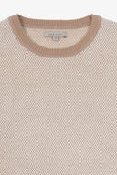 Maglia girocollo chicco di riso bicolore beige