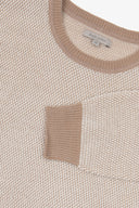 Maglia girocollo chicco di riso bicolore beige