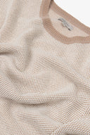 Maglia girocollo chicco di riso bicolore beige