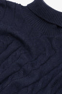 Maglia dolcevita a treccia blu