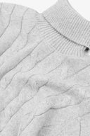Maglia dolcevita a treccia grigio chiaro