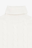 Maglia dolcevita a treccia panna