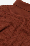 Maglia dolcevita a treccina coccio