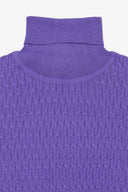 Maglia dolcevita a treccina viola