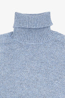 Maglia dolcevita moulinè celeste