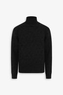 Maglia dolcevita a treccia discontinua antracite