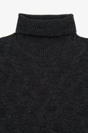 Maglia dolcevita a treccia discontinua antracite