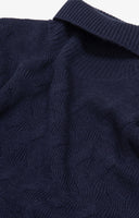 Maglia dolcevita a treccia discontinua blu