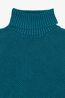 Maglia dolcevita armaturata petrolio