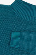 Maglia dolcevita armaturata petrolio