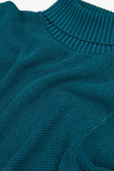 Maglia dolcevita armaturata petrolio
