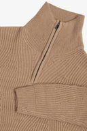Maglia mezza zip costa inglese cammello