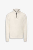 Maglia mezza zip costa inglese panna